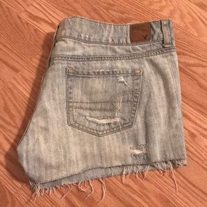 AE distresses denim shorts